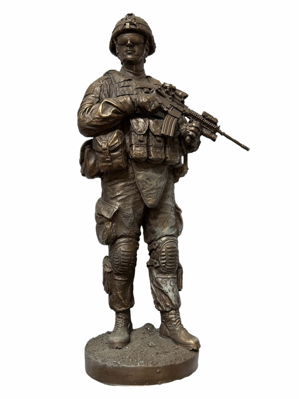 Naked Army Infantry Enduring Freedom Serial #53 Bronze Soldier Sculpture Statue